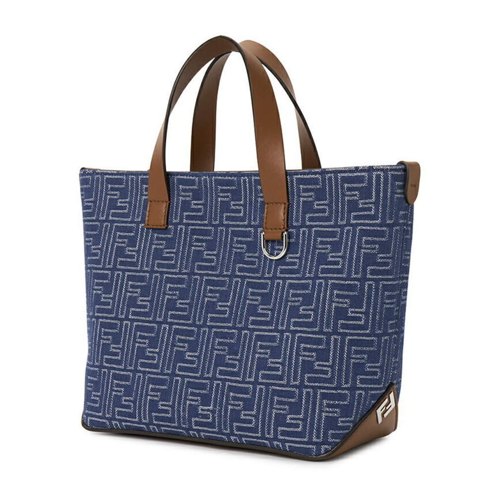 FENDI FF Jacquard Shopper Tote Shoulder Bag Brown